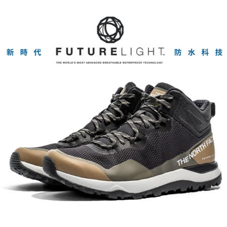 【美國 The North Face】男新款 FUTURELIGHT 防水透氣健行鞋(透氣網布鞋面)/47AY-V4M 卡其/灰 N✿30E010